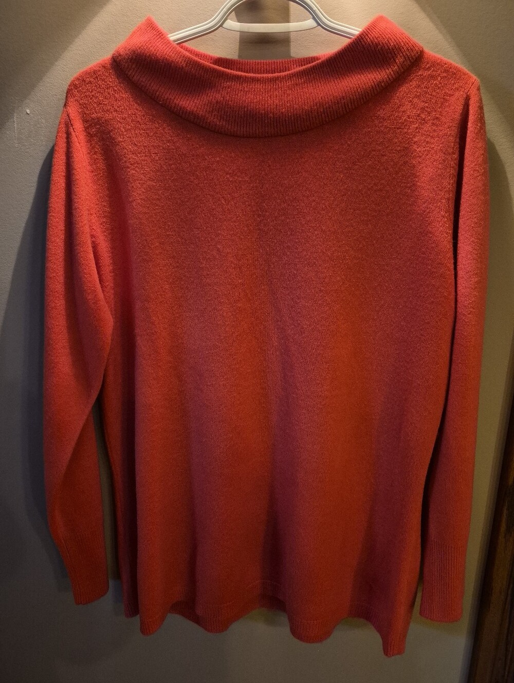 Women’s Light Red/Orange Mock Turtleneck Sweater